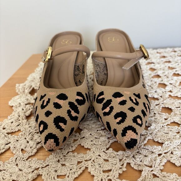 Cosy Island GraceLithe Leopard Knit Pointed Toe Heeled Mules Size 9, New - Picture 2 of 7